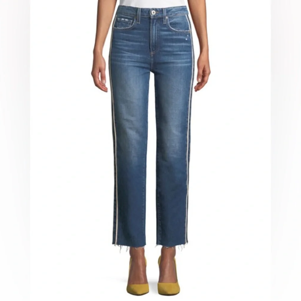 Paige Hoxton Straight Ankle Jeans in Indigo Cream size 28 - Picture 3 of 15